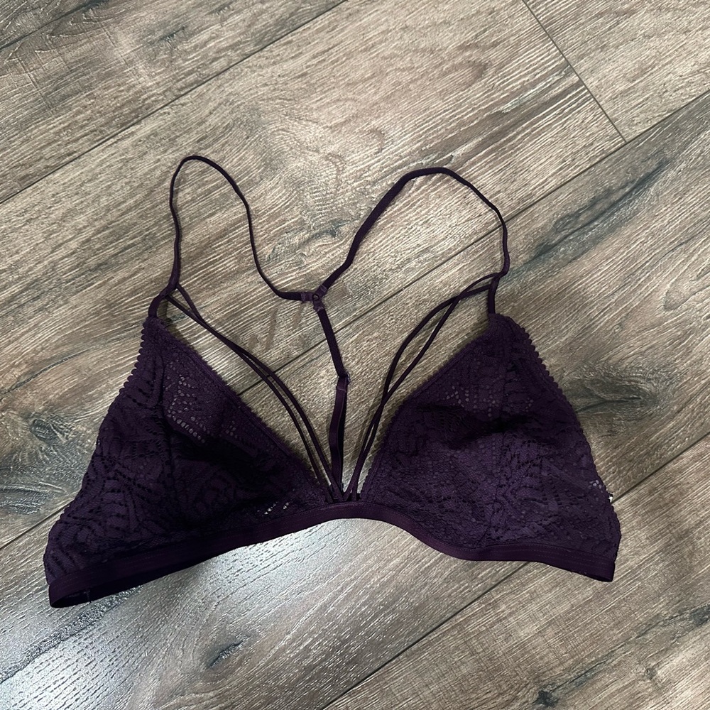 Free People Purple Triangle Bralette with Strappy Details